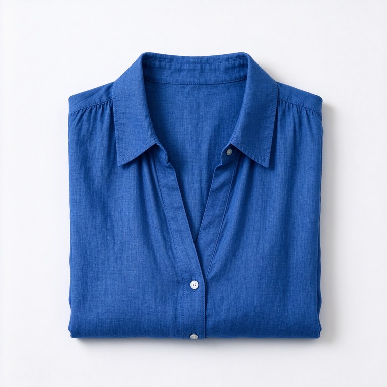 Cobalt Linen Blouse