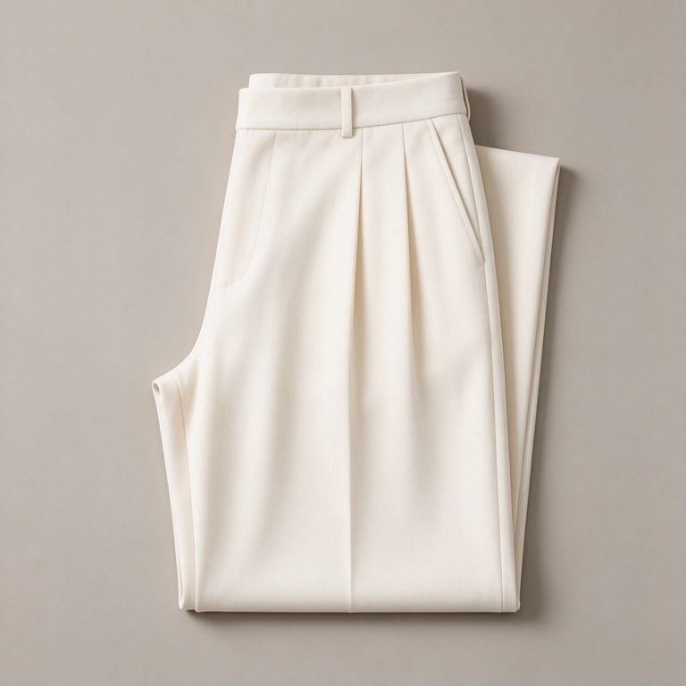 Cream Wide-Leg Trousers