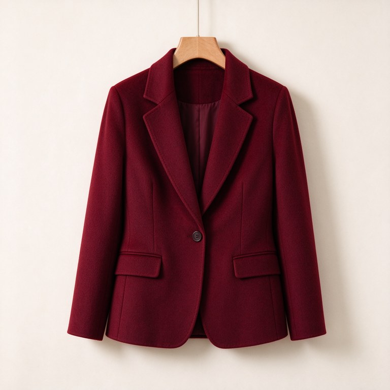 Burgundy Wool Blazer